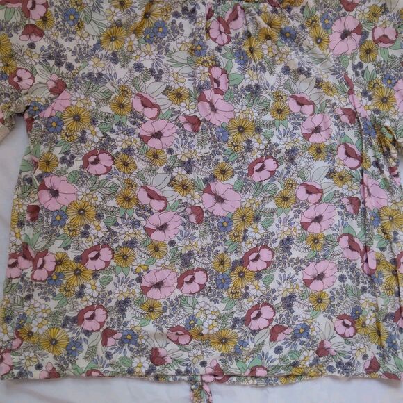 Floral Pop Over Button Blouse Peasant Cottagecore Boho 3/4 Sleeve Womens Size 2X - Picture 13 of 13